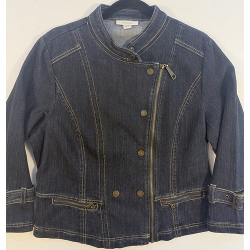 Dressbarn moto denim jacket - moto,
