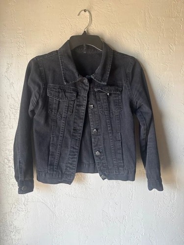 Black denim trucker jacket - denim,