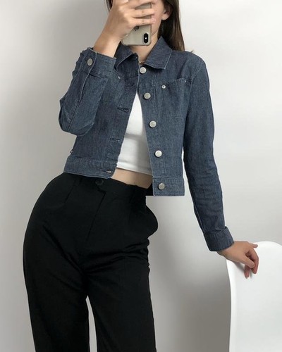 Women polo jeans jacket navy - women,