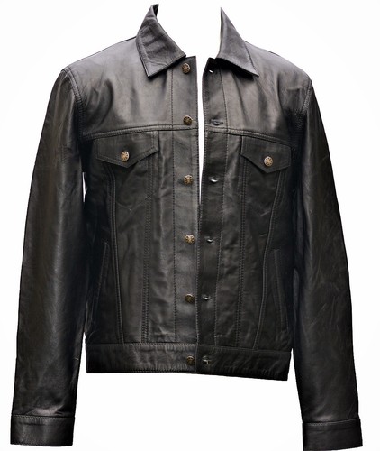 Black western trucker leather - western,