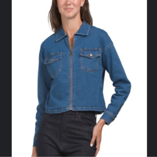 Bebe denim jacket zip size
