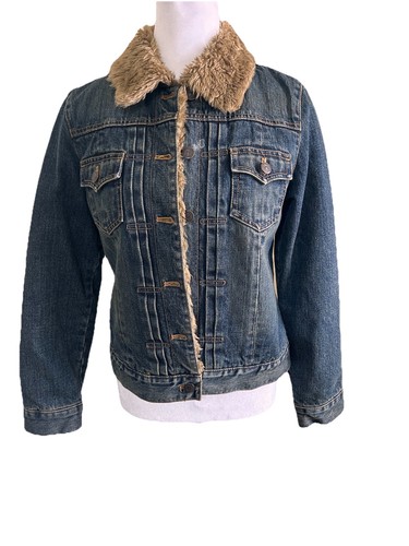 Gap denim jean jacket - denim, sherpa