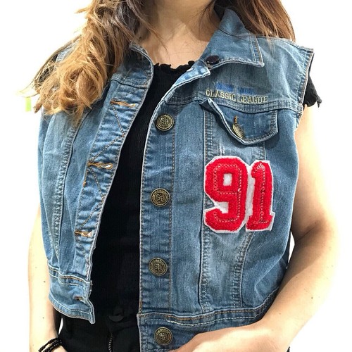 Denim blue women vest sp - blue,