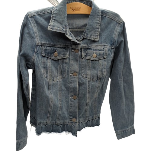 Womens light wash ruffle hem - womens,