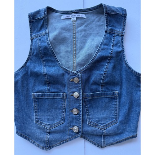 Celebrity pink denim vest - denim,