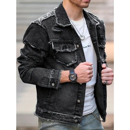 Men black washed denim - men,