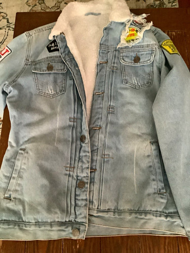 Men blue sherpa lined denim - sherpa,