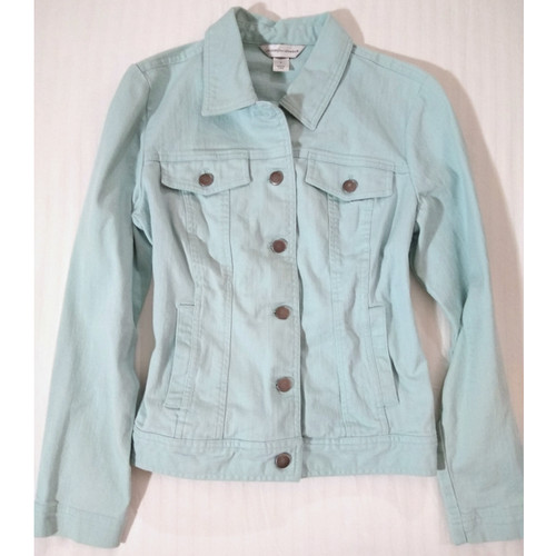 Jean jacket seafoam blue denim - seafoam,