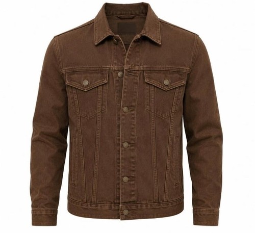 Men brown denim trucker - men’s,