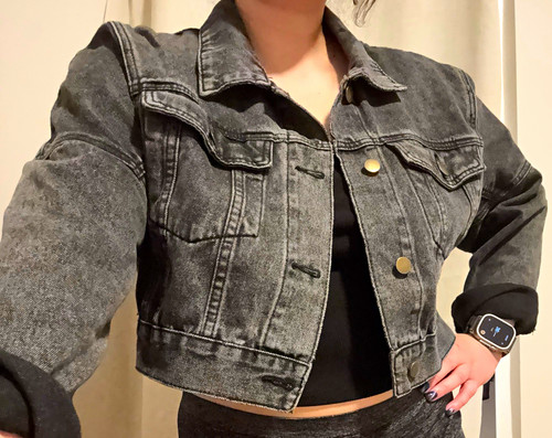 Women gray cropped denim - women’s,