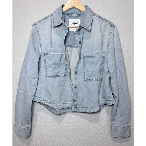 Aerie denim shacket - denim, cropped